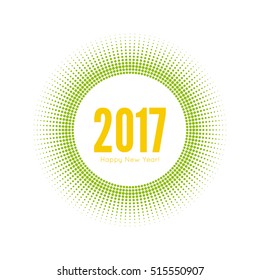 Round banner with rays. happy new year 2017. 