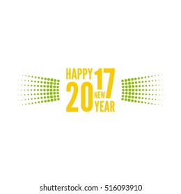 Round banner with rays. happy new year 2017. 