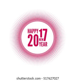 Round banner with rays. happy new year 2017. 