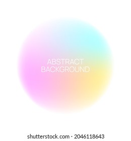 Round banner with soft gradient glow. Vector multicolored blurred glowing circle. 