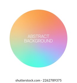 Round banner with soft gradient glow. Vector multicolored blurred glowing circle.