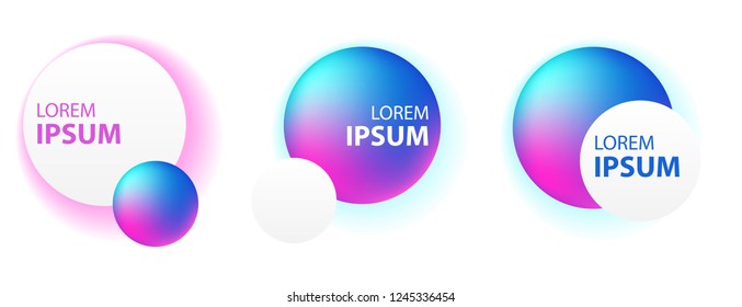 Round banners with place for text. Set of graphic elements for advertising, web design and much more.