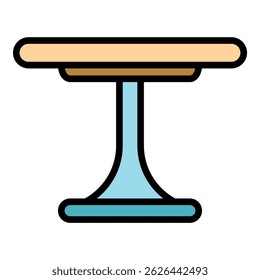 Round bar table icon. Outline round bar table vector icon color flat isolated