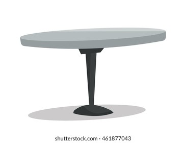 Round Bar Table Vector Flat Design Illustration Isolated On White Background.