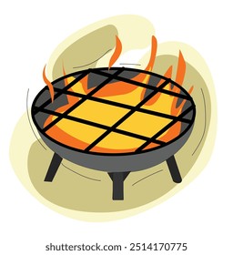 
Round barbecue grill. bbq time Round barbecue grill 