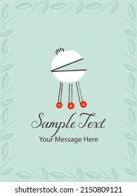 Round Barbecue Grill Vector Card Background