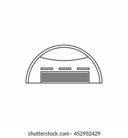 Round barn icon in outline style. Building symbol isolated vector illustration