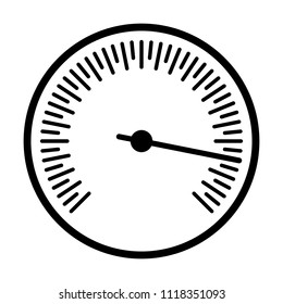 Round barometer or speed gauge indicator line art vector icon for apps and websites