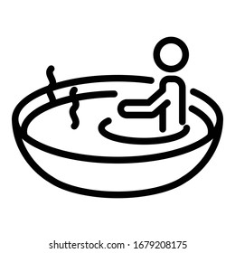 Round bath icon. Outline round bath vector icon for web design isolated on white background