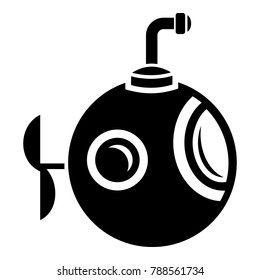 Round bathyscaphe icon. Simple illustration of round bathyscaphe vector icon for web.