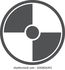 Round battle shield icon. War defense symbol