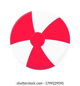 Balas de playa redondas diseño de estilo plano símbolo de icono de ilustración vectorial aislado en fondo blanco. Juguete inflable de estilo retro para juegos de verano o vacaciones.