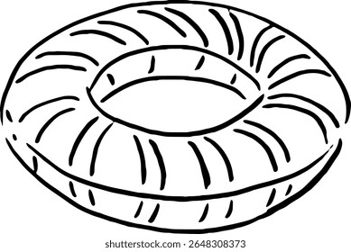 Round Beach Float Sketch for Summer Merch Labels