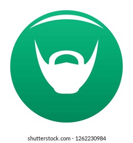 Round beard icon. Simple illustration of round beard vector icon for any design green
