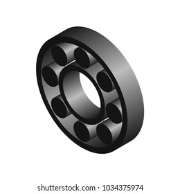 round bearing in isometry on white background vector EPS