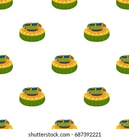 Round bed. Beds single icon in cartoon style vector symbol stock illustration web.