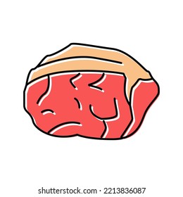round beef meat color icon vector. round beef meat sign. isolated symbol illustration