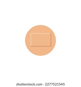 Round beige medical plaster flat style, vector illustration isolated on white background. Perforated tools for sealing and protection of small wounds, design element