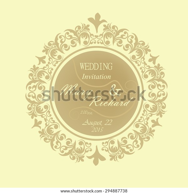 Round beige Vintage wedding\
frame