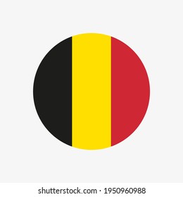 Round belgian flag vector icon isolated on white background. The flag of Belgium in a circle.
