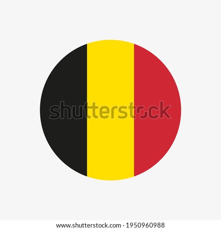 Round belgian flag vector icon isolated on white background. The flag of Belgium in a circle.