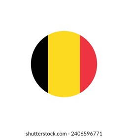 Round Belgium flag emblem vector illustration