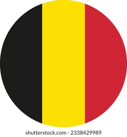 Round Belgium flag icon vector isolated on white background . Belgium flag circle