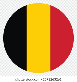 Round Belgium flag icon vector  . Belgium flag circle. National flag of Belgium with original color.