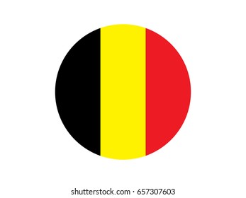 Round Belgium flag vector icon isolated, Belgium flag button