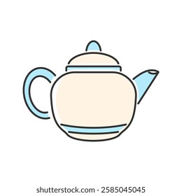 Round Belly Teapot. A rounded teapot with a tall handle and compact spout.