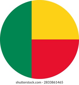 Round Benin Flag Vector Icon Circular Beninese Flag Button Element