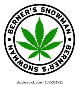 Round Berners Snowman Marijuana Strain Clipart Stock Vector Royalty Free