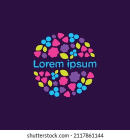 Round berry logo, bright and juicy eco-friendly style