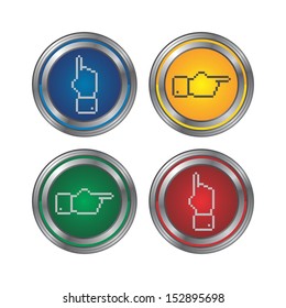 round best direction finger gesture sign button