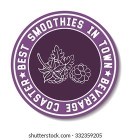 Round beverage coaster isolated on white background. Vector illustration for cafe or bar.