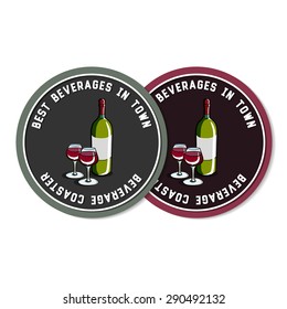 Round beverage coasters isolated on white background. Vector illustration