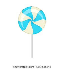 Round bicolor lollipop. Vector illustration on a white background.