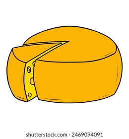 round big cheese illustration isolated vector