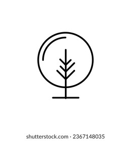 Golpe editable minimalista en árbol grande y redondo. Ilustración vectorial para sitios web, aplicaciones, diseño, banners y otros fines