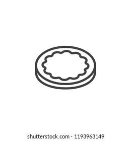 Round biscuit cookies outline icon. linear style sign for mobile concept and web design. cracker simple line vector icon. Symbol, logo illustration. Pixel perfect vector graphics