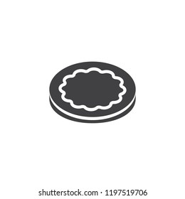 Round biscuit cookies vector icon. filled flat sign for mobile concept and web design. cracker simple solid icon. Symbol, logo illustration. Pixel perfect vector graphics