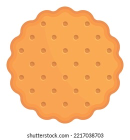 Vector de dibujos animados de iconos de galletas redondas. Tiras de comida. Chip de azúcar