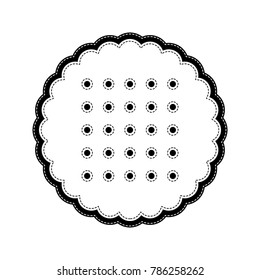 Round biscuit sign. Vector. Flat style black icon on white.