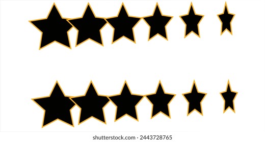 Round, black banner with polygonal frame, decorated with gold and black stars on light background.