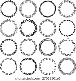 round black decorative hand drawn frames