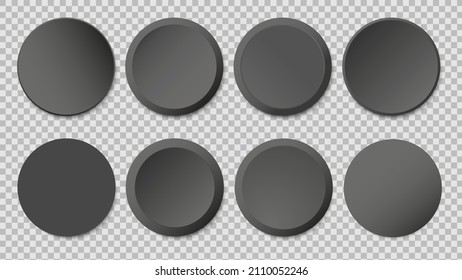 Round black frame set. Banner vector collection. Isolated circles for logo, label, emblem and other your design EPS10