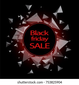 Round black friday sale background with geometric figures. Vector illustration.