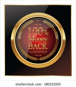 Round black glossy label