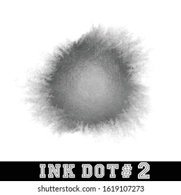 Round black ink brush strokes hand-drawn vector isolated on a white background. Ink dot. Graphic elements for design. 