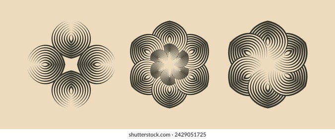 A round black ink element, enhanced by a dry brush stroke effect. A vector illustration in a grunge frame texture collection.